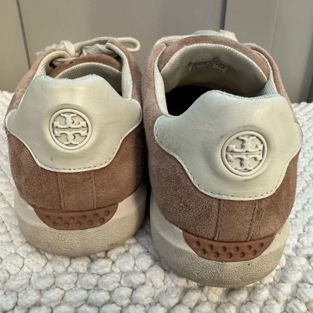 Tory Burch Pink Howell Court Suede Skater Sneakers